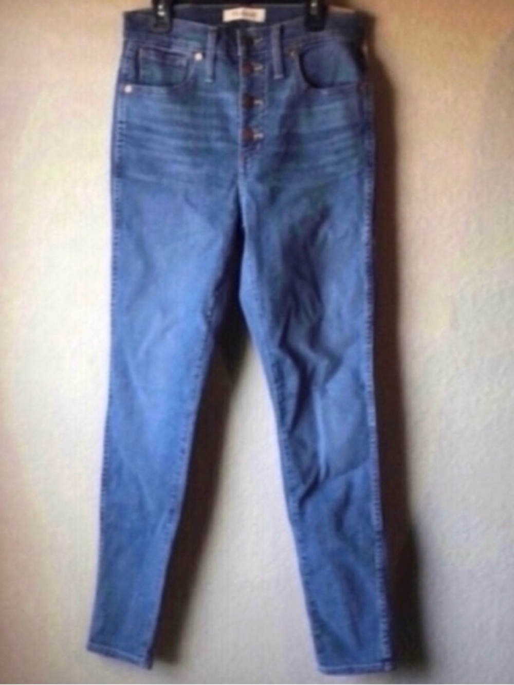 New Madewell Jeans High Rise Skinny Button Fly Denim Blue Jeans Women’s Sz 28